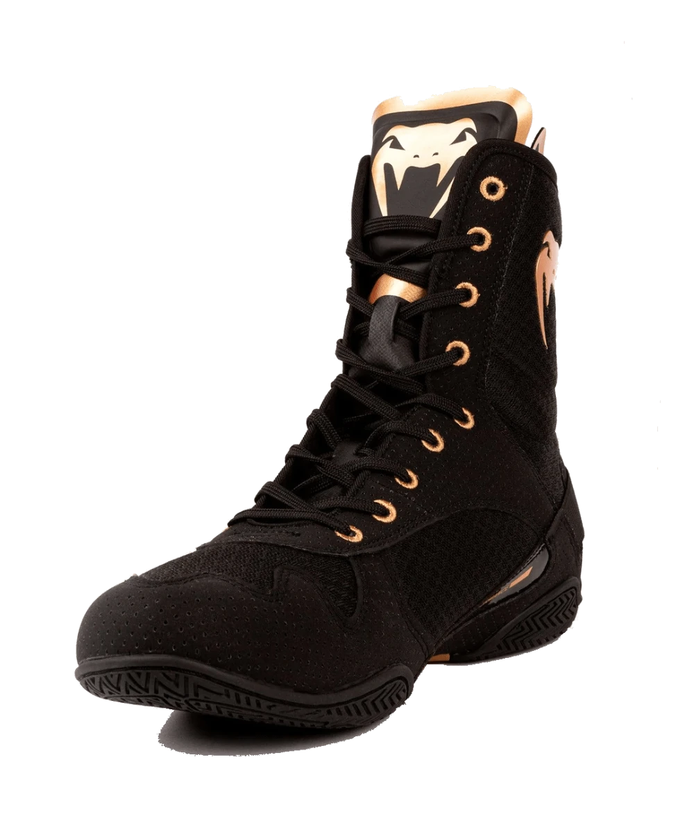 Venum Elite Boxing Shoes - Black/Bronze (New Style) - MMA Factory - Image 3
