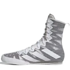 Adidas Box Hog 4 Boxing Shoes - Grey/ White - MMA Factory