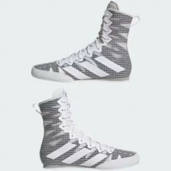 Adidas Box Hog 4 Boxing Shoes - Grey/ White - MMA Factory -Sports - Boxing BH4 grywht