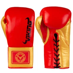 Viking Valhalla Pro Horse Hair Boxing Gloves (Lace Up) - MMA Factory -Sports - Boxing Viking Valhalla Red Gold 4 1000