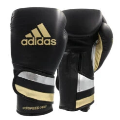 Adidas Adispeed With Strap Boxing Gloves - MMA Factory -Sports - Boxing adisbg501pro adispeed smu black gold silver 11 648x648 1 2