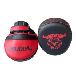 Viking Mavric Pro Leather Focus Mitts - MMA Factory -Sports - Boxing air focus mitt red