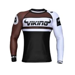 Viking Battle Rashguard - Long Sleeve - MMA Factory -Sports - Boxing battle rash brown fs f