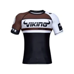 Viking Battle Rashguard - Short Sleeve - MMA Factory -Sports - Boxing battle rash brown hs f