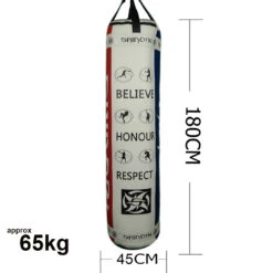 Shinobi Nations Leather Pro 6 Ft Banana Punching Bag - MMA Factory -Sports - Boxing bluewhitered2 1080 1