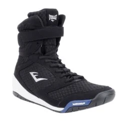 Everlast Elite Pro Hi Top - Black - MMA Factory -Sports - Boxing everlast elite high top boxing shoes black angle front