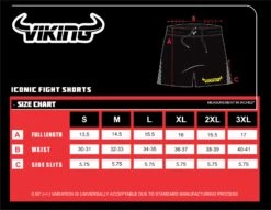 Viking Iconic Shorts - 5.75 Inch Side Slits - MMA Factory -Sports - Boxing iconic shorts size chart