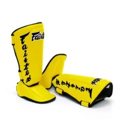 Fairtex Detachable In-Step Shin Guards - SP7 - MMA Factory -Sports - Boxing sp7 yellow 2 3
