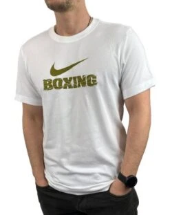 NIKE MEN'S BOXING SHATTERED LOGO TEE - MMA Factory 7 NIKE MEN'S BOXING SHATTERED LOGO TEE - MMA Factory -Sports - Boxing white gold