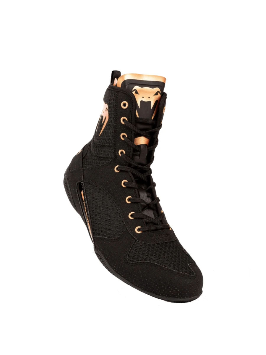 Venum Elite Boxing Shoes - Black/Bronze (New Style) - MMA Factory - Image 2